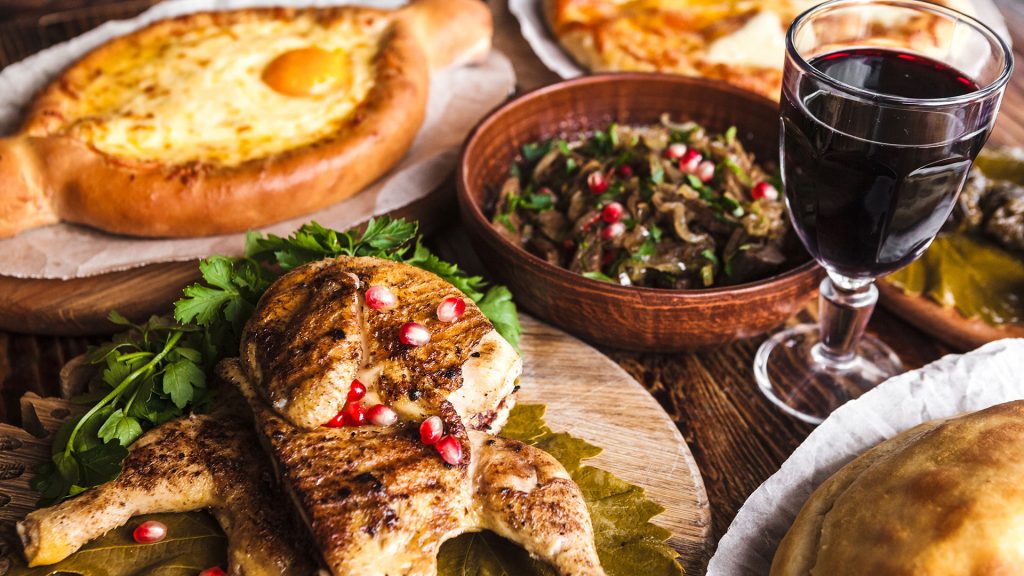 Köstliche georgische Nationalgerichte.